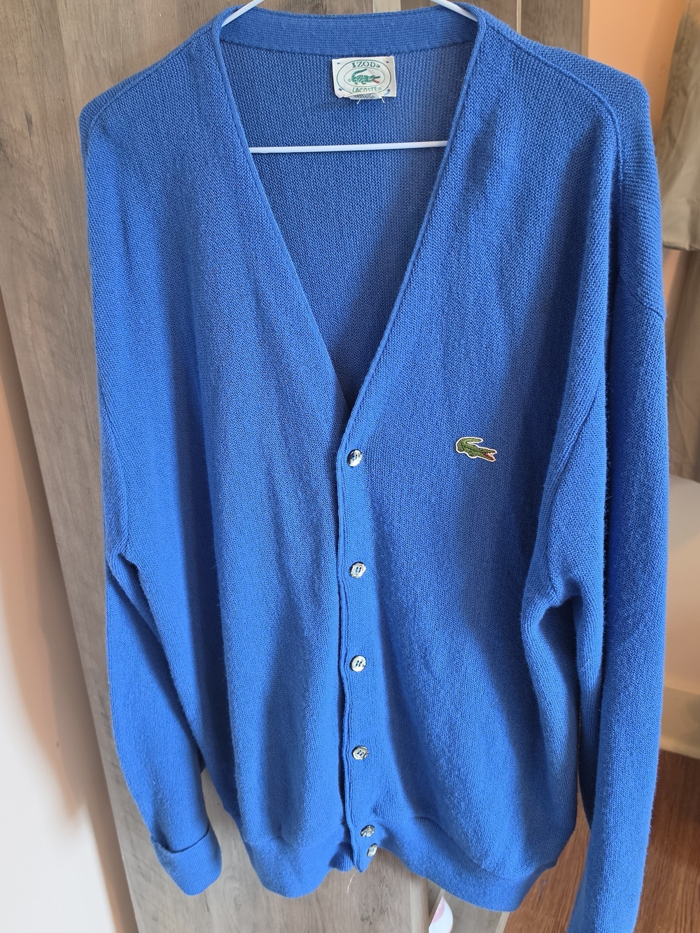 Lacoste Men's Royal Blue V-Neck Button Cardigan